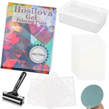 Reusable Gel Printing Plate - 8x10In Gel Plate with Rubber,for Card Making, Arts and Crafts,Scrapboo