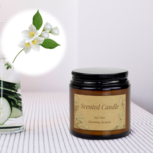 Sojavoks duftlys i brun glasflaske – Grapefrugt 2