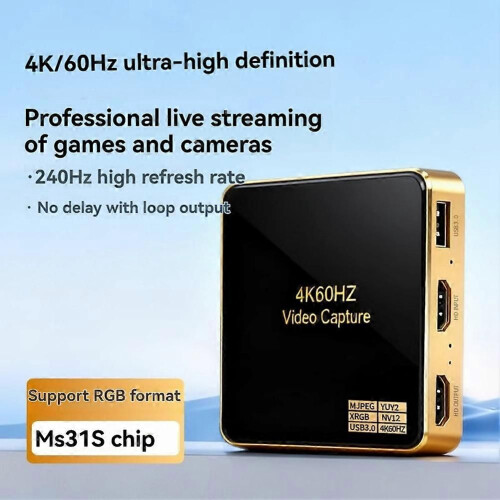Κάρτα λήψης βίντεο USB3.0, ανάλυση 4K60HZ, λήψη βίντεο HD χωρίς 2