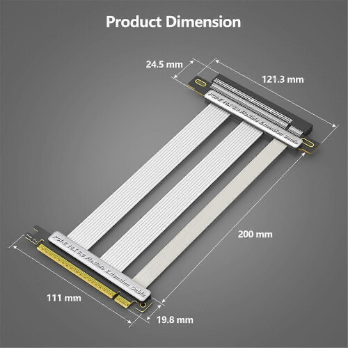 Καλώδιο επέκτασης PCI-E 5.0 16X Καλώδιο GPU κάθετης εγκατάστασ 2
