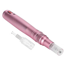 Electric Micro Needle Pen Rechargeable 5 Gears Derma Rolling Pen Machine DevicePink