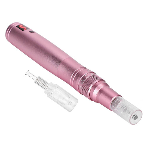 Electric Micro Needle Pen Rechargeable 5 Gears Derma Rolling Pen Machine DevicePink