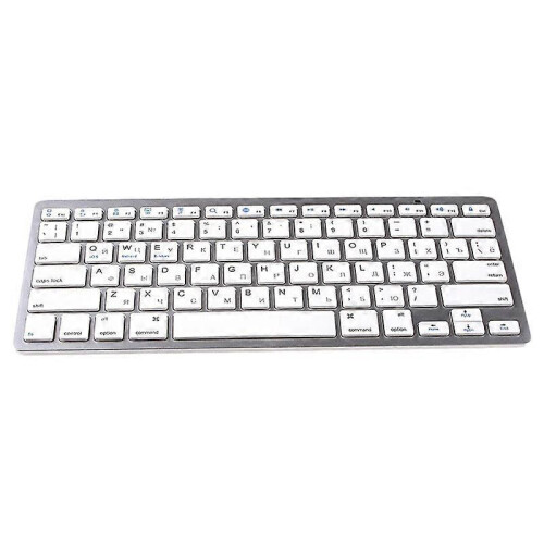 Russian Keyboard Ultra-Thin Wireless Bluetooth Keyboard, compatible IOS Android Windows Tablet / Laptop -White