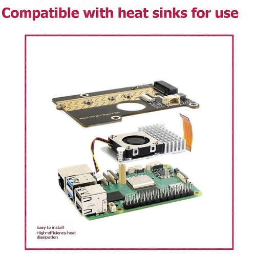 Συμβατό με ακρυλική θήκη Raspberry Pi 5 + πλακέτα επέκτασης SSD 1