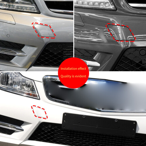 A2048850526 for W204 Front Bumper Tow Hook Cover Caps-Black 1