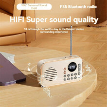 Portable FM Radio Rechargeable Small Wireless Bluetooth Speaker Surround Stereo Sound USB Vintage Ra