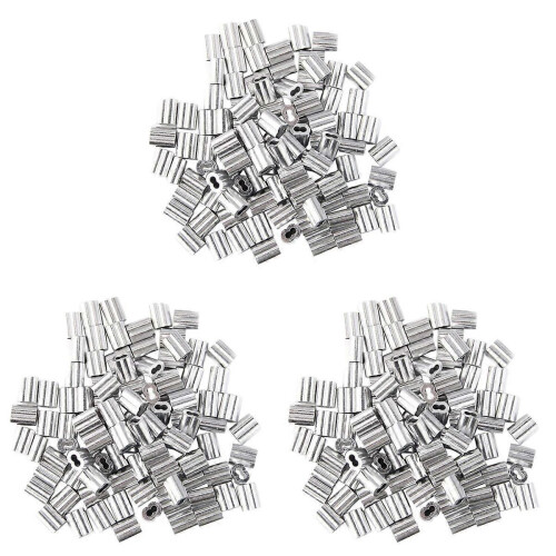 300Pcs Aluminum Crimping Loop Sleeve compatible 3mm Diameter Wire Rope and Cable