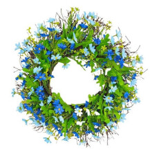 Spring Wreath for Front Door Artificial Spring Front Door Garland Bright Color Wildflower Wreath for Porch Fireplace