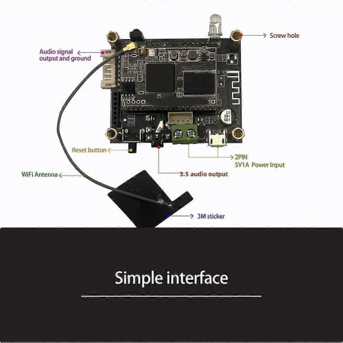 Μονάδα λήψης ήχου D10 WiFi και Bluetooth 5.0 Αναλογική έξοδος I2S E 2
