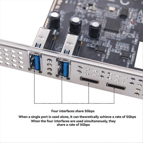 PCI-E to USB 3.2 Expansion Card 5Gbps PCIE Card Adapter 2
