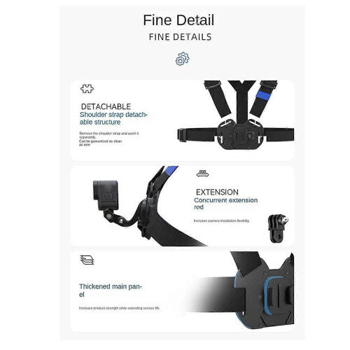 Vest-Style Photography Chest Strap Quick-Release Adjustable Chest Strap Action4 Accessories 2