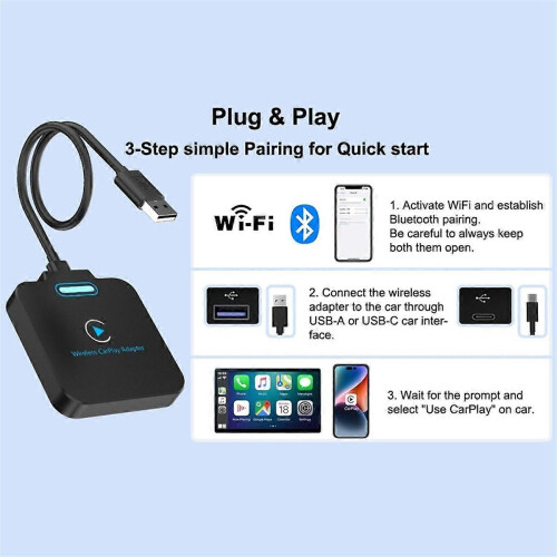 Ασύρματος προσαρμογέας CarPlay, Plug & Play Ασύρματο CarPlay χαμηλ 2