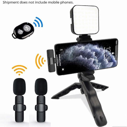 Κιτ βίντεο smartphone με μικρόφωνο, φως LED, τρίποδο Bluetooth και φορητ 1