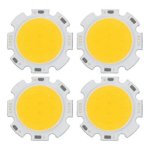 4X 5W Στρογγυλό φως τσιπ COB Super Bright LED Light Λαμπτήρας LED Ζεστό λευκό DC15-17V
