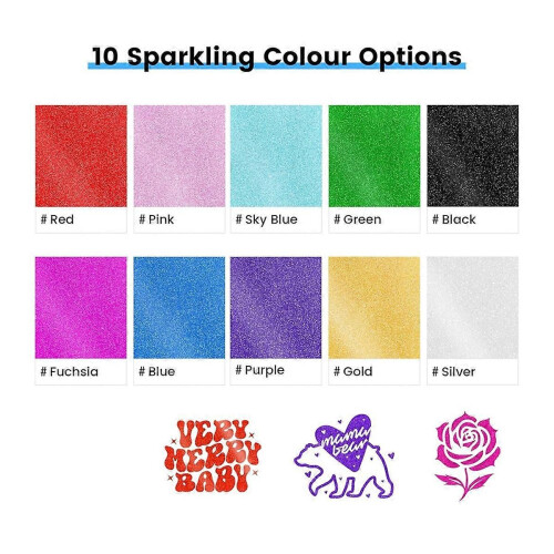 Glitter , 10Pcs Glitter Adhesive Vinyl Bundle compatible for DIY 1