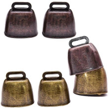 6 Pcs Metal Cow Bell, Cowbell Retro Bell compatible Horse Sheep Grazing Copper, Cow Bells Noise Makers