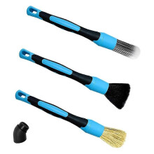 3-teiliges Set ultraweicher Auto-Detailing-Bürsten, kratzfreie Wildschweinborstenbürsten mit Winkelstück