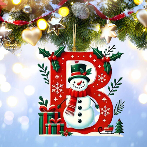 Décoration de sapin de Noël avec initiale (26 lettres) 2