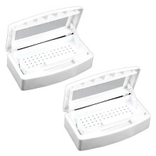 2 pezzi Scatola di disinfezione per strumenti per manicure Igienico Portatile Filtro Disinfezione Alcol