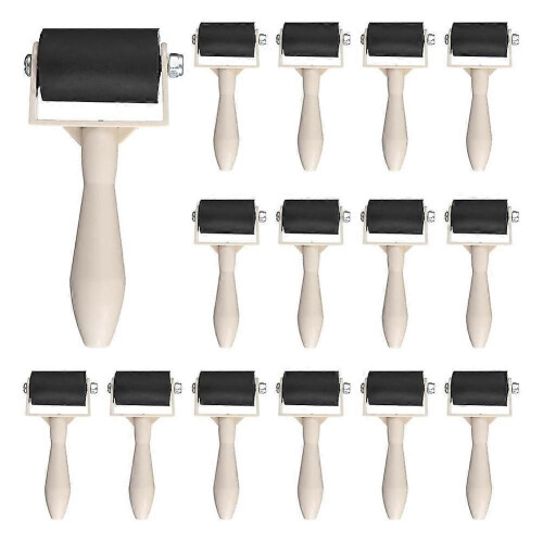 15 Pcs Rubber Brayer Roller Bulk, Small Printmaking Brayer Rollers Versatile Plastic Relief Printing Roller