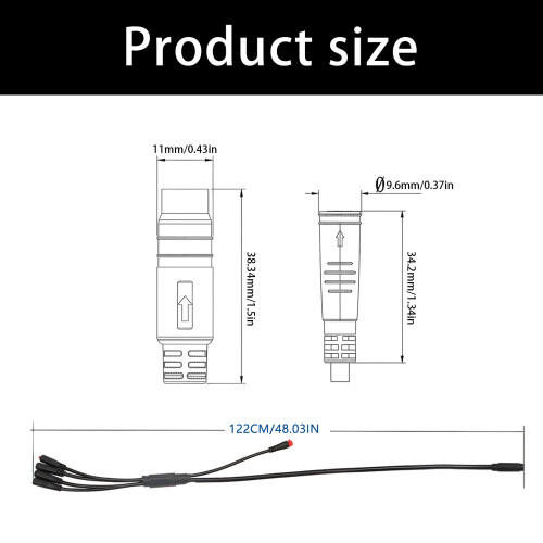 1T5 9Pin Controller Extension Cable Waterproof 1T5 Throttle 1