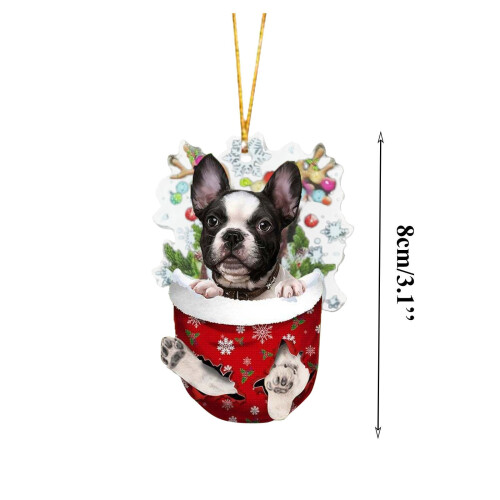 Décorations de Noël en forme de chien pour sapin, double face, 12 modèles 2