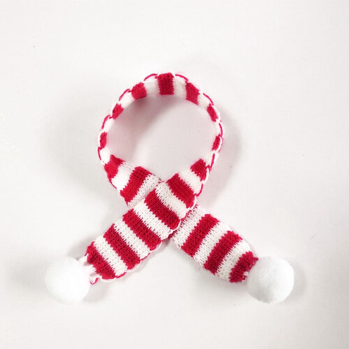 Mini-Weihnachtsschals, rot-weiß gestreift, 12 Stück 1
