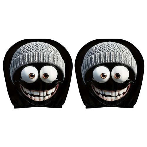 2 Pieces Playful Auto Headrest Protectors Stretchy-gray hat 1