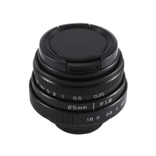 Obiettivo TV/CCTV da 25 mm F1.8-C compatibile con fotocamere con attacco C da 16 mm, obiettivo a focale