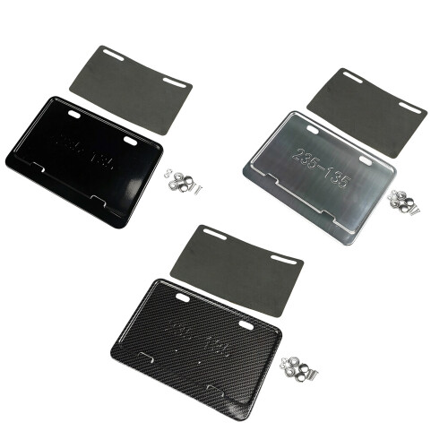 Aluminum Alloy Construction Motorcycle License Plate-Black 1