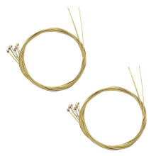 12 stuks stalen vervangingssnaren, compatibel met akoestische gitaar, zilver + messing