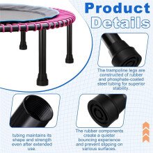 8 Pcs Universal Trampoline Replacement Legs with Rubber Covers Pad Stainless Steel Leg Tube Trampoline Tube Part