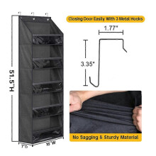 Over Door Hat Racks for Baseball Caps, Clear Deep Pockets Hat Organizer for Closet or Wall with 3 Hooks Caps Display