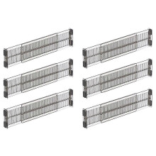 Drawer Divider Adjustable Length From Kitchen Storage, Organiser, Plastic, Clear,6pcs