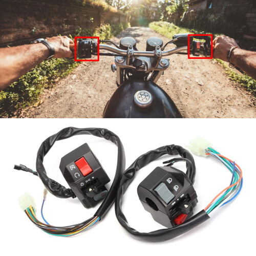 Interrupteurs de moto, 22mm, 7/8 pouces, bouton de klaxon, 1