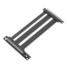 PCI-E 5.0 x16 Riser-Kabel, geschirmt, flexibel, 90-Montage, GPU-Verlängerungskabel für PC, schwarz