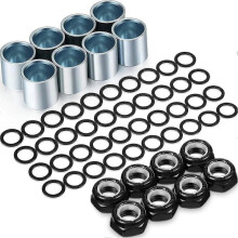 56 Pieces Skateboard Truck Hardware Kit Includes Spacers, Axle Nuts and Speed Rings for Skateboard