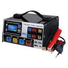 400A Car Battery Charger 12V/24V Battery High Power Fast Charger 220W Intelligent Pulse Repair Charger EU PLUG