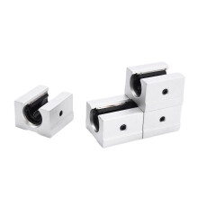 4 x SBR12UU 12mm Aluminum Linear Motion Router Bearing block, silver