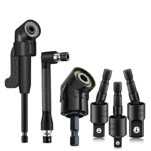 6Pcs Right Angle Drill Attachment Set with 105 Angle Drill Adapter and Impact Grade Socket Adapter