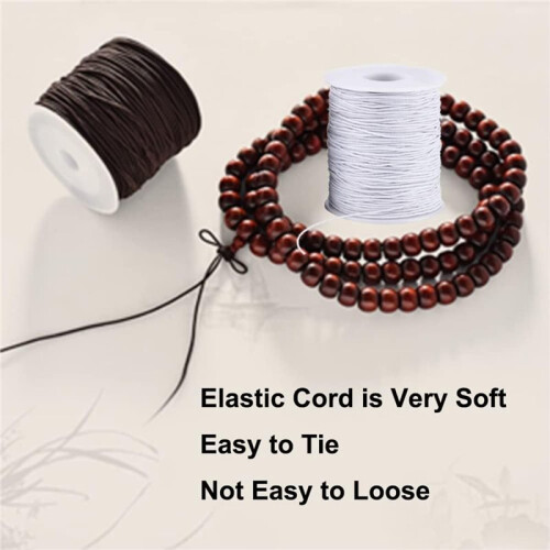 Stretchy String for Bracelets, 4 Rolls 1 mm Sturdy Elastic String Elastic Cord for Jewelry Making, Necklaces 1