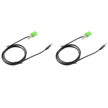 2X 6Pin Green Connector Stereo 3.5MM Jack Audio Aux-in MP3 Cable Wire for Jazz Fit 2002-2006