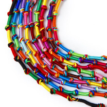 9 x Hippie Style Colorful Braided Friendship Bracelets Thread Wrist Ankle Bracelet Random Color--Knurled