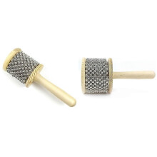 Kabasa de madera con manivela de acero inoxidable, instrumento de percusión manual con cuentas metálicas,