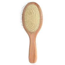 Spazzola per capelli in legno e acciaio con aghi, per massaggio del cuoio capelluto, migliora la salute