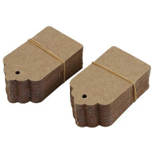 100 kpl maalaisromanttisia 40 mm x 70 mm kampasimpukan muotoisia voimapaperikortteja, tyhjä ruskea laput,