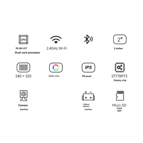 2pc 2Inch ESP32-S3 IPS Capacitive Touchscreen Development Board 240x320 LCD Display 262k Color Support WiFi & A 1