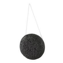 Dischetto detergente viso in fibra di gelatina di Konjac Konnyaku, spugnetta esfoliante nera per il
