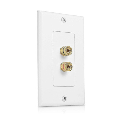 2 Posts Speaker Wall Plate Home Theater Wall Plate Audio Panel for 1 Speakers