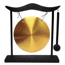 Mini Gong da Tavolo da Tavolo Carillon a Vento Strumento a Percussione Piatti Gong con Mazzuolo compatibile